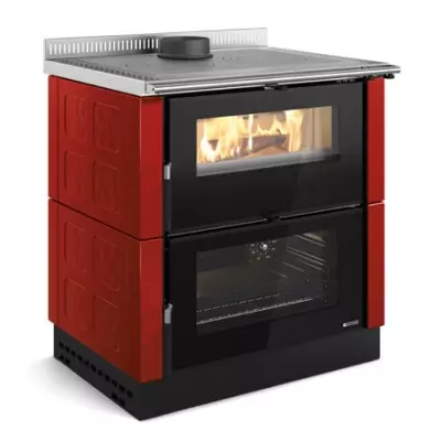 Cuisini�re � bois La Nordica Verona XXL 7016260 7kW Maiolica Bordeaux