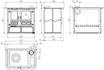 Cuisinière à bois Promes 6,5Kw Emaillé noir - GODIN Réf. 240175