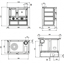 Cuisinière à bois ROSA 5.0 8.8kW Pierre naturelle - LA NORDICA Réf. 7015210