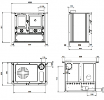 Cuisinière à bois ROSA 5.0 8.8kW Steel Blanc pointillé  - LA NORDICA Réf. 7015211