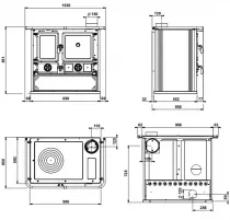 Cuisini&egrave;re &agrave; bois ROSA 5.0 8.8kW Steel Blanc pointill&eacute;  - LA NORDICA R&eacute;f. 7015211