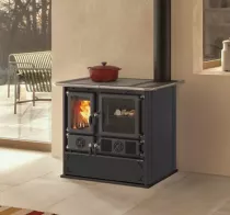 Cuisini&egrave;re &agrave; bois ROSA 5.0 8.8kW Steel Noir Anthracite  - LA NORDICA R&eacute;f. 7015212