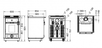 Cuisinière à bois Thermorossi Aurora 60 7.9kW Noir