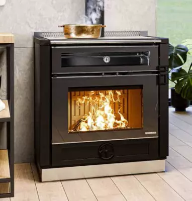 Cuisini�re � bois Thermorossi Aurora 80 7.9kW Noir