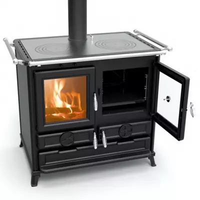 Cuisini�re � bois Thermorossi Klara Evo 12.1kW Noir