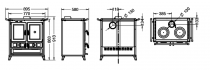 Cuisinière à bois Thermorossi Klaretta Evo 8.2kW Noir