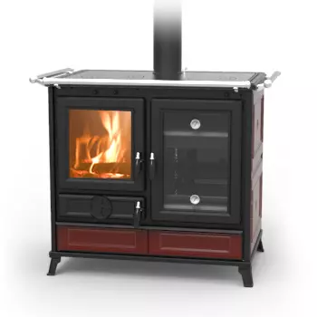 Cuisini�re � bois Thermorossi Margherita Evo 12.1kW Bordeaux
