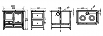 Cuisinière à bois Thermorossi Margherita Evo 12.1kW Bordeaux