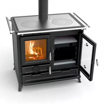 Cuisini�re � bois Thermorossi Margot Evo 12.1kW Noir