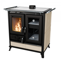 Cuisinière à bois Thermorossi Melissa Evo Maiolica 8.2kW Bordeaux