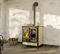 Cuisinière à bois Thermorossi Melissa Evo Maiolica 8.2kW Bordeaux