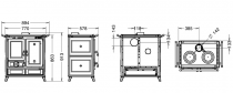 Cuisinière à bois Thermorossi Melissa Evo Maiolica 8.2kW Bordeaux