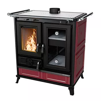 Cuisini�re � bois Thermorossi Melissa Evo Maiolica 8.2kW Bordeaux
