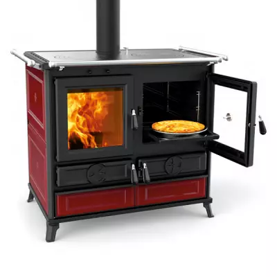 Cuisini�re � bois Thermorossi Viola Evo 12.1kW Bordeaux