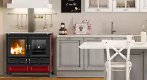 Cuisini&egrave;re &agrave; bois Thermorossi Viola Evo 12.1kW Bordeaux