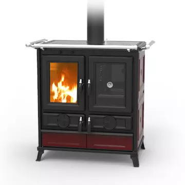Cuisini�re � bois Thermorossi Violetta Evo 8.2kW Bordeaux