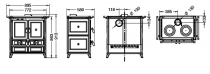 Cuisinière à bois Thermorossi Violetta Evo 8.2kW Bordeaux