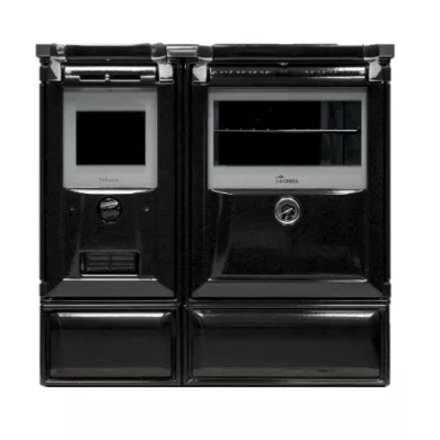 Cuisini�re � bois Vulcano 7T 10kW Noir dessus fonte - Lacunza R�f. 3000000101810