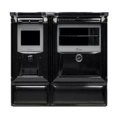Cuisini�re � bois Vulcano 7T 10kW Noir dessus fonte - Lacunza R�f. 3000000101810