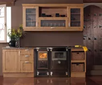 Cuisinière à bois Vulcano 7T 10kW Noir dessus fonte - Lacunza Réf. 3000000101810
