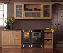 Cuisinière à bois Vulcano 7T 10kW Noir dessus fonte - Lacunza Réf. 3000000101810