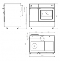 Cuisinière bois Symphonie 10.5kW - GODIN Réf. 260153