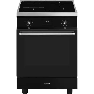 Cuisini�re Classica Concerto 60cm four multifonction Vapor Clean 70l / 4 foyers induction Noir - SMEG R�f. C6IMBLT2