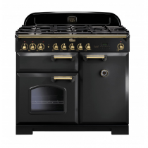 Cuisinière mixte 100cm Falcon Classic Deluxe Charbon Laiton CDL100DFCB/B-EU 3 fours électriques / 5 foyers gaz