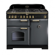 Cuisinière mixte 100cm Falcon Classic Deluxe Gris ardoise Laiton CDL100DFSL/B-EU 3 fours électriques / 5 foyers gaz