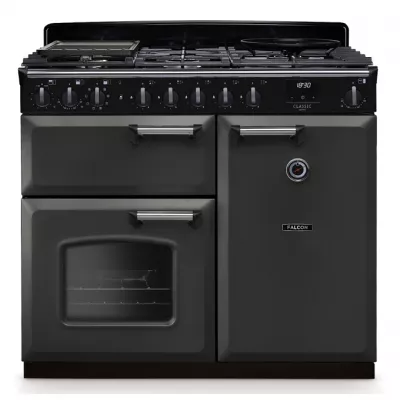 Cuisini�re mixte 100cm Falcon Classic Deluxe NGC Ardoise chrom� CLDL100DFPSLT/CM-E1 3 fours �lectriques / 5 foyers gaz