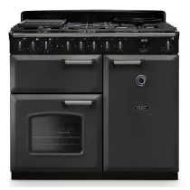 Cuisini&egrave;re mixte 100cm Falcon Classic Deluxe NGC Ardoise chrom&eacute; CLDL100DFPSLT/CM-E1 3 fours &eacute;lectriques / 5 foyers gaz