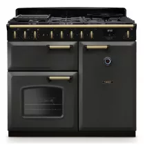 Cuisini&egrave;re mixte 100cm Falcon Classic Deluxe NGC Ardoise laiton antique CLDL100DFPSLT/AB-E1 3 fours &eacute;lectriques / 5 foyers gaz