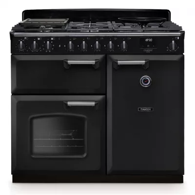 Cuisini�re mixte 100cm Falcon Classic Deluxe NGC Charbon chrom� CLDL100DFPCBL/CM-E1 3 fours �lectriques / 5 foyers gaz