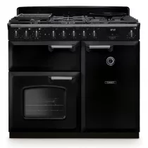Cuisini&egrave;re mixte 100cm Falcon Classic Deluxe NGC Noir chrom&eacute; CLDL100DFPGBL/CM-E1 3 fours &eacute;lectriques / 5 foyers gaz