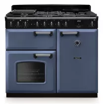Cuisini&egrave;re mixte 100cm Falcon Classic Deluxe NGC Roche bleue chrom&eacute; CLDL100DFPSTB/CM-E1 3 fours &eacute;lectriques / 5 foyers gaz