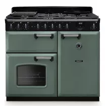 Cuisini&egrave;re mixte 100cm Falcon Classic Deluxe NGC Vert min&eacute;ral chrom&eacute; CLDL100DFPMGR/CM-E1 3 fours &eacute;lectriques / 5 foyers gaz
