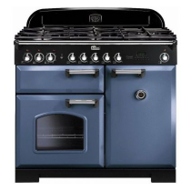 Cuisinière mixte 100cm Falcon Classic Deluxe Roche bleue Chromé CDL100DFSB/C-EU 3 fours électriques / 5 foyers gaz