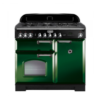 Cuisinière mixte 100cm Falcon Classic Deluxe Vert Anglais Chromé CDL100DFRG/C-EU 3 fours électriques / 5 foyers gaz