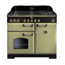 Cuisinière mixte 100cm Falcon Classic Deluxe Vert olive Laiton CDL100DFOG/B-EU 3 fours électriques / 5 foyers gaz