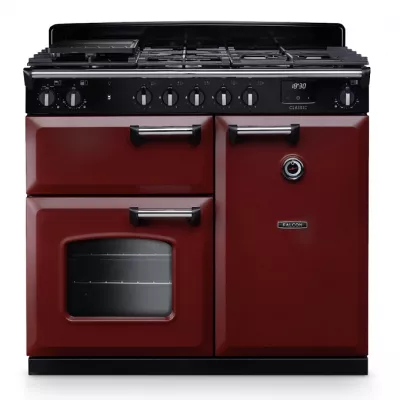 Cuisini�re mixte 100cm Falcon Classic NGC Bordeaux Chrom� CL100DFPBOR/CM-E1 3 fours �lectriques / 5 foyers gaz