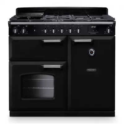 Cuisini�re mixte 100cm Falcon Classic NGC Noir Chrom� CL100DFPGBL/CM-E1 3 fours �lectriques / 5 foyers gaz