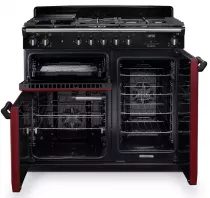Cuisini&egrave;re mixte 100cm Falcon Classic NGC Noir Chrom&eacute; CL100DFPGBL/CM-E1 3 fours &eacute;lectriques / 5 foyers gaz