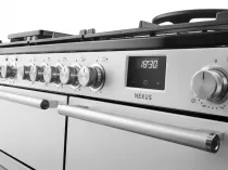 Cuisini&egrave;re mixte 100cm Falcon Nexus Blanc Chrom&eacute; NEX100DFPWHT/CM-E1 3 fours &eacute;lectriques / 5 foyers gaz