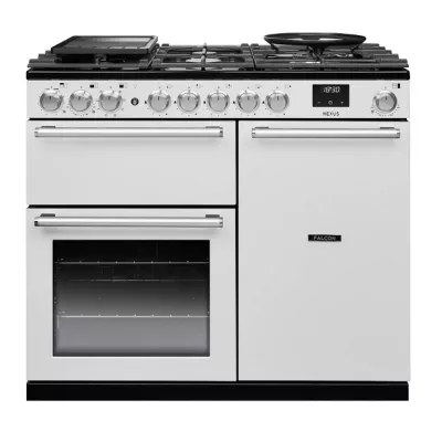 Cuisini�re mixte 100cm Falcon Nexus Blanc Chrom� NEX100DFPWHT/CM-E1 3 fours �lectriques / 5 foyers gaz
