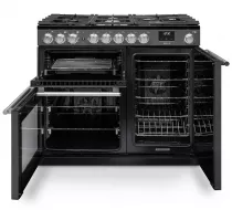 Cuisini&egrave;re mixte 100cm Falcon Nexus Noir Chrom&eacute; NEX100DFPGBL/CM-E1 3 fours &eacute;lectriques / 5 foyers gaz