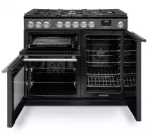 Cuisini&egrave;re mixte 100cm Falcon Nexus Noir Chrom&eacute; NEX100DFPGBL/CM-E1 3 fours &eacute;lectriques / 5 foyers gaz