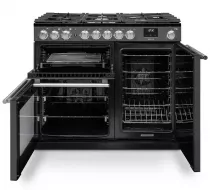 Cuisini&egrave;re mixte 100cm Falcon Nexus Noir Chrom&eacute; NEX100DFPGBL/CM-E1 3 fours &eacute;lectriques / 5 foyers gaz