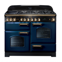 Cuisinière mixte 110cm Falcon Classic Deluxe Bleu Roi Laiton CDL110DFRB/B-EU 3 fours / 5 foyers gaz + 2 vitrocéramiques