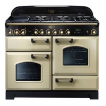 Cuisinière mixte 110cm Falcon Classic Deluxe Crème Laiton CDL110DFCR/B-EU 3 fours / 5 foyers gaz + 2 vitrocéramiques