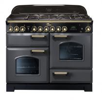 Cuisinière mixte 110cm Falcon Classic Deluxe Gris ardoise Laiton CDL110DFSL/B-EU 3 fours / 5 foyers gaz + 2 vitrocéramiques